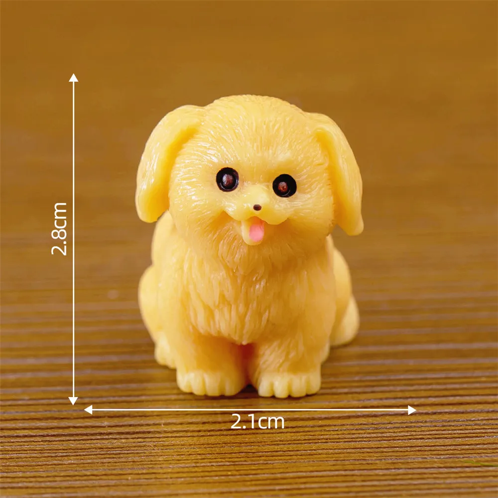 Resin Craft Miniature Animal Figure Tiny For Bonsai Microlandscape Fairy Garden Decor Cute Small Dog Puppy Animal Decoration