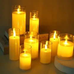 LED Electronic Flameless Candles Light Flickering Wick 3D Effect Flickering Candle Battery Powered Home Festival Party Decoratio