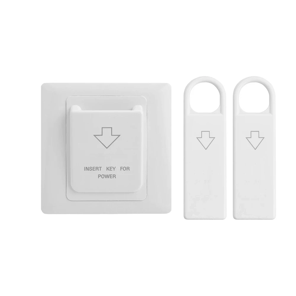 1 Pc Switch And 2 Pcs Cards ABS White Hotel Card Power Switch 86 Type On-off Type No Delay Featuring A Plug-in Power-off Design