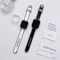 Fashion silicone Straps For iWatch 38 40 41 42 44 45mm Correa Band for Apple Watch Series 8 7 6 SE 5 4 3 2 1 Bracelet