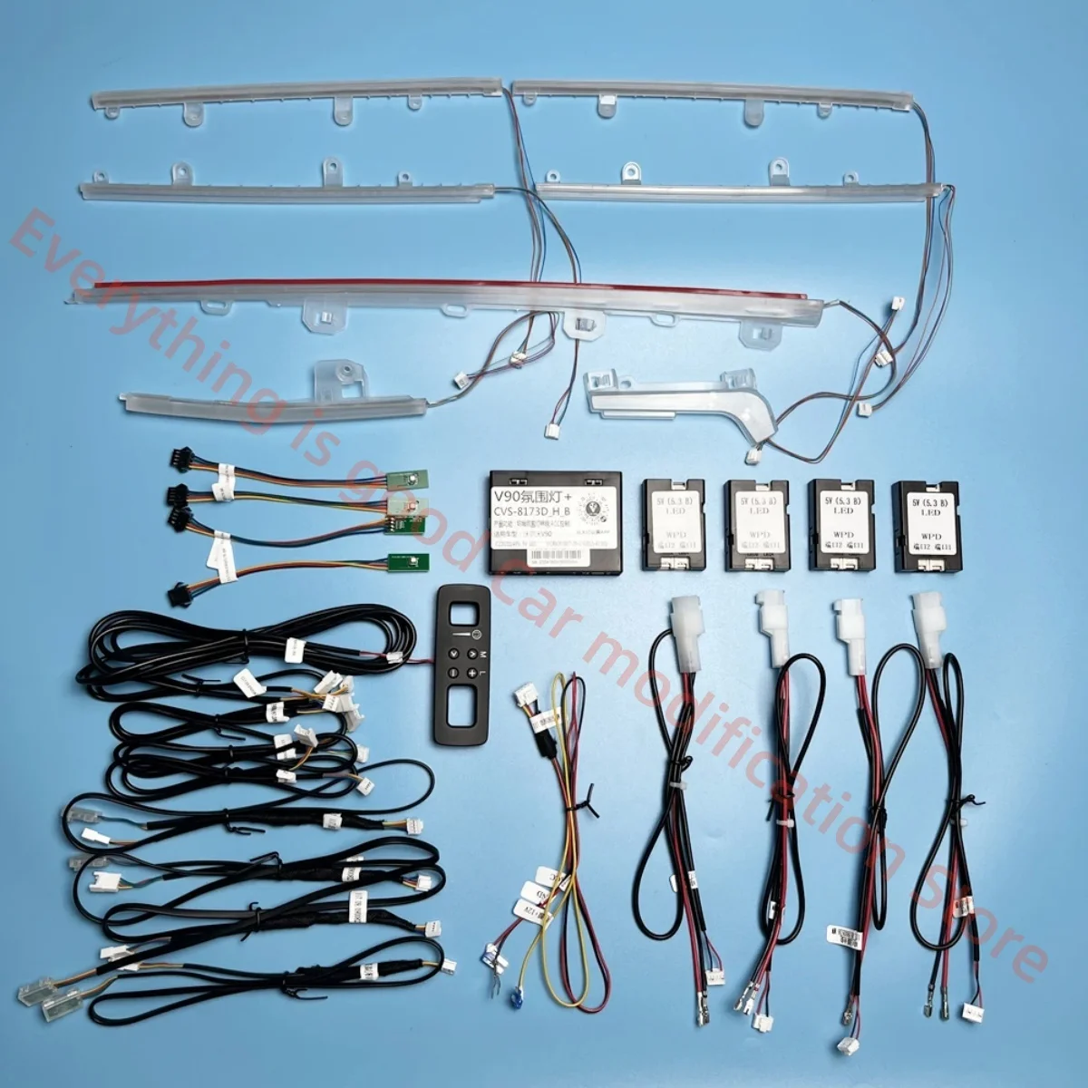 Luz ambiental automotriz para Volvo S90 V90, tira de luz guía para puerta, panel decorativo, 64 colores LED, mejora de ambiente interior.