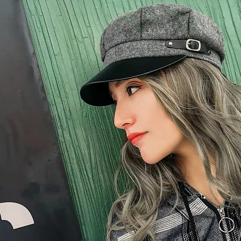 Boina Vintage para mujer, gorro ajustable para otoño e invierno, boina octogonal, boina de lana suave para mujer, boinas, gorra de pintor