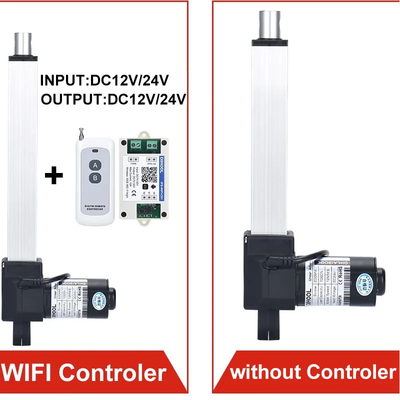 500mm Stroke Electric Linear Actuator Body Motion Sensor RF Motor Controller 1500N Remote Control DC 12V 24V Swing Gate Opener