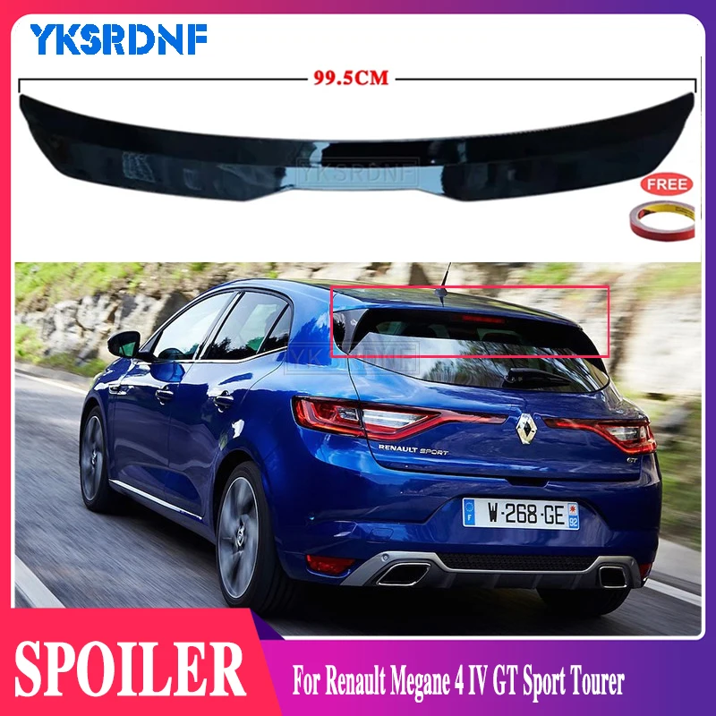 Для Renault Megane 4 IV GT Sport Tourer 2016-2020 спойлер хэтчбека ABS универсальный автомобильный хвостовое крыло задний спойлер на крышу