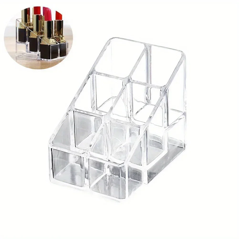 Make-up Organizer Cosmetische Opbergrek 1 stks Acryl Transparante Lippenstift Opbergdoos Desktop Badkamer Opbergdoos 6 Raster