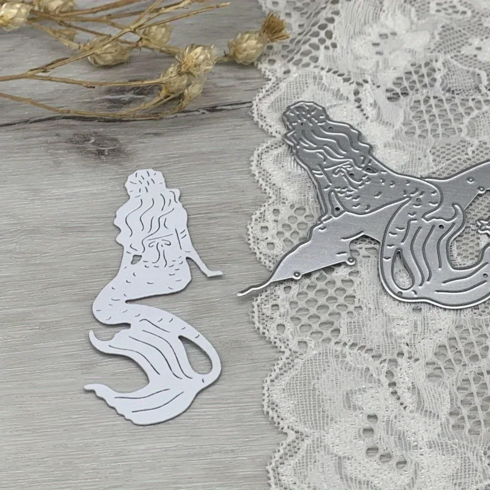 1pcs metal cutting dies cut die mold Mermaid side decoration Scrapbook paper craft blade punch stencils dies