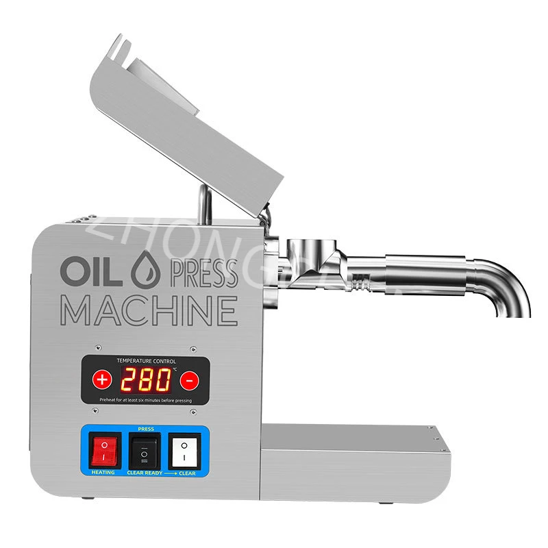 X7電動オイルプレス機 220v ステンレス製 冷温両用 オイル抽出機 ピーナッツ/ゴマ/ヒマワリ油圧搾機 小型ビジネス向け