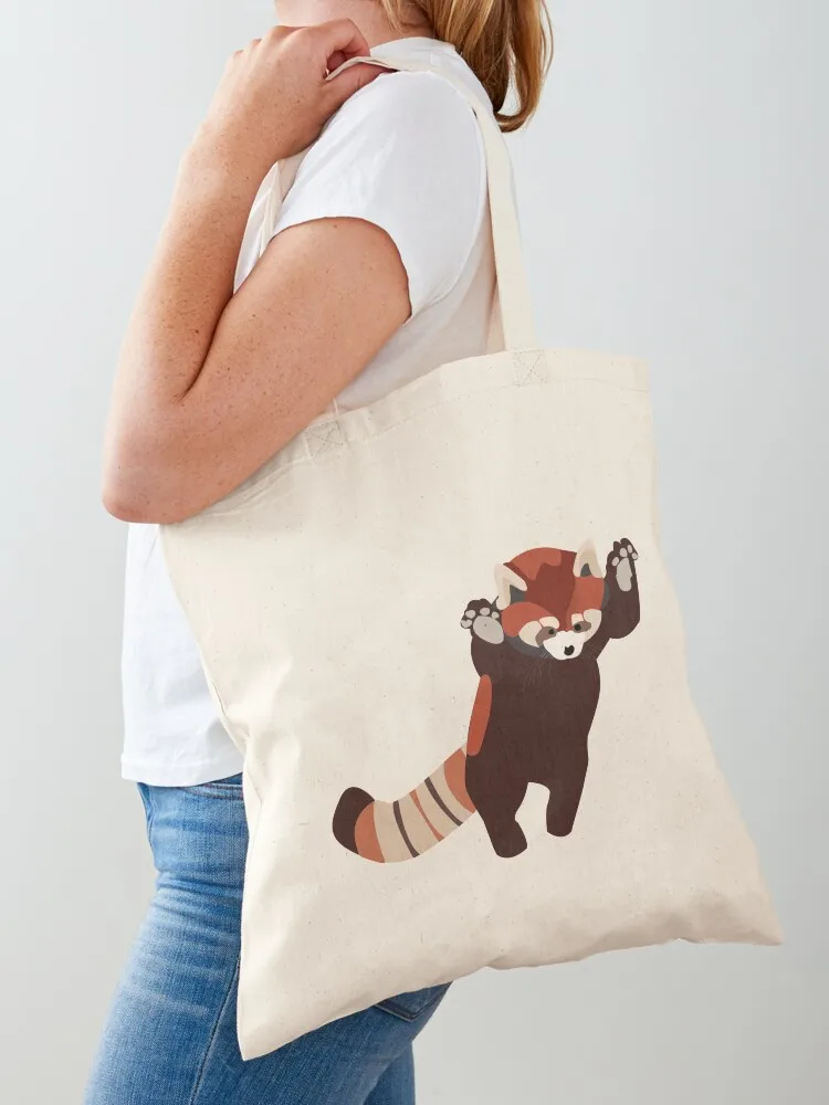 Jumping Red Panda Tote Bag shopping bag Women bags tote bags men Canvas Tote Bag