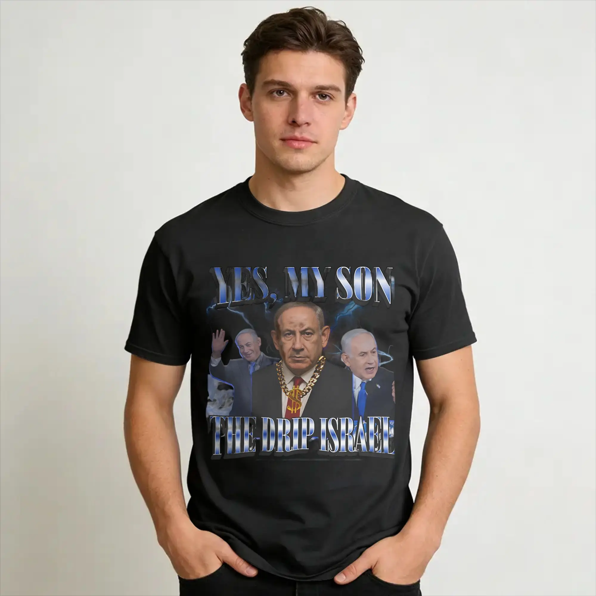 New Arrival BYE-BYE BIBI Benjamin Netanyahu Leaves Office  T Shirt for Men Women  Pure Cotton Tee Shirt Short Sleeve Tops