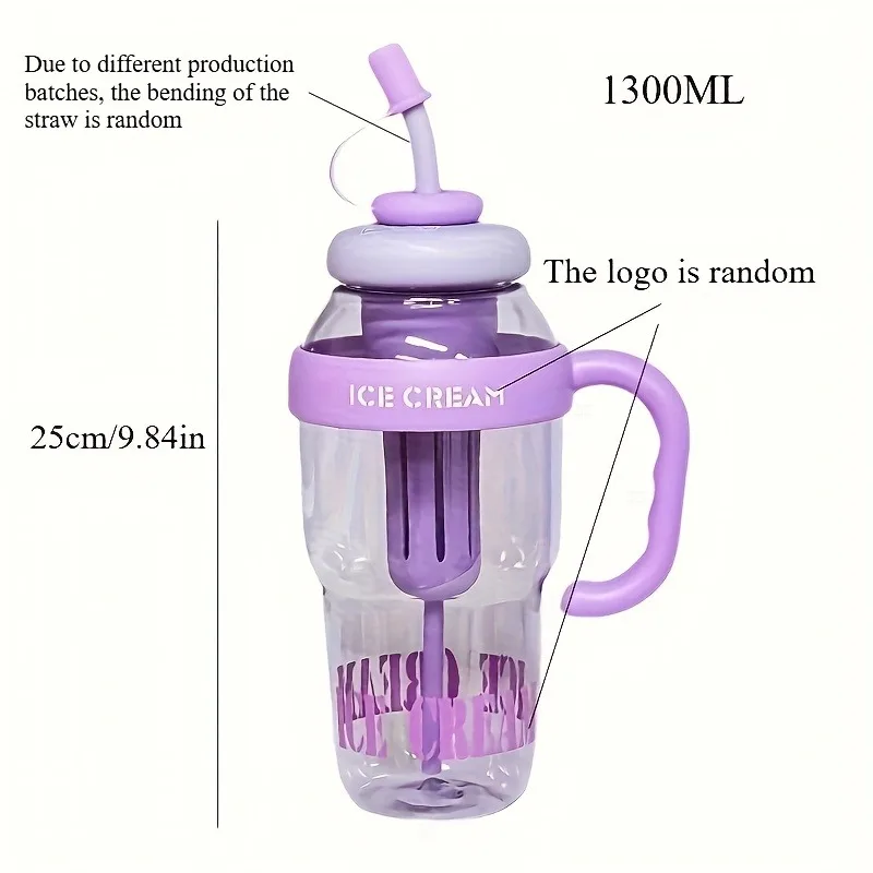 Trendy Oversized Tumbler - 32oz Summer Cup with Straw & Leakproof Lid - Cute Lucky Print Design for Travel, Beach & Outdoor view 3