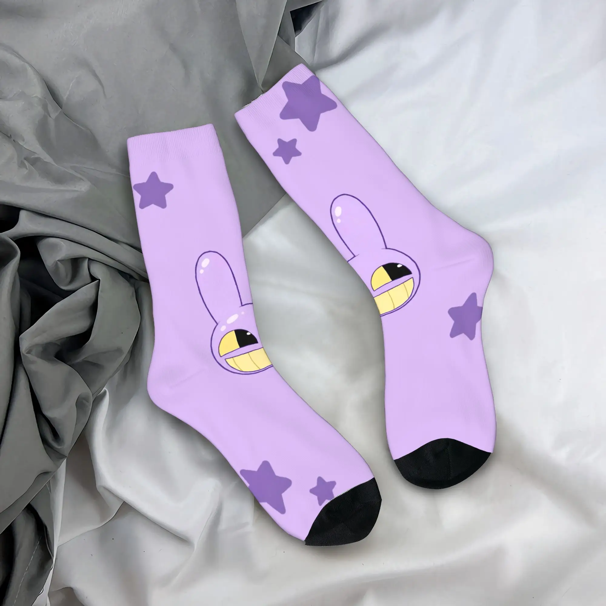 

Casual Jax Cartoon Digitals Circus Football Socks Polyester Middle Tube Socks for Unisex Sweat Absorbing