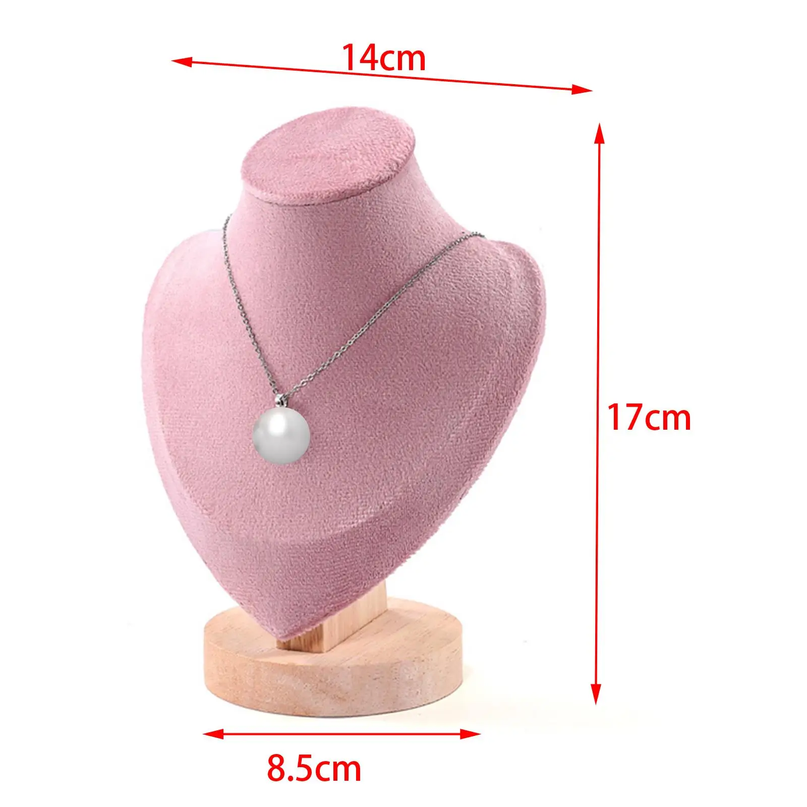 حامل عرض القلادة، حامل تمثال نصفي للمجوهرات، حامل قلادة أنيق مخملي #6