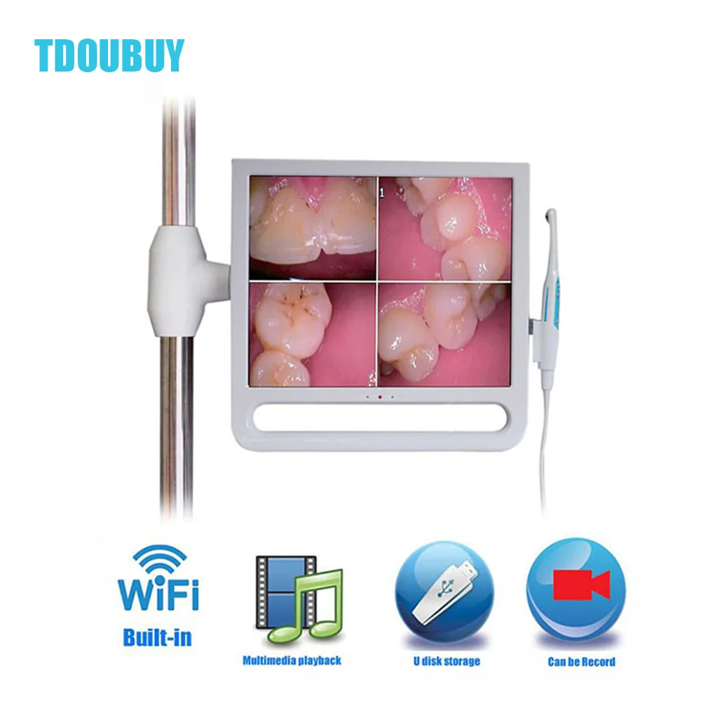 TDOUBUY 17 inch HD Digital oral camera WIFI dental intraoral camera All In One Computer intraoral camera with bracket holder