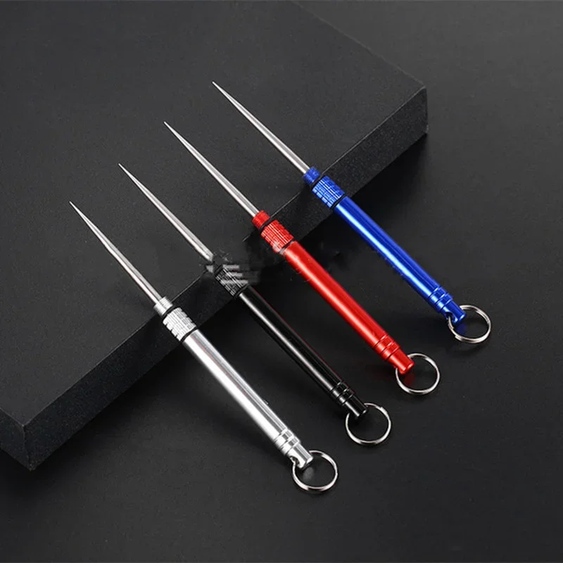 Titanium Outdoor EDC Portable Multi-Purpose Toothpick Bottle Fruit Fork Camping Tool Toothpick Tube Is More Durable Than Floss