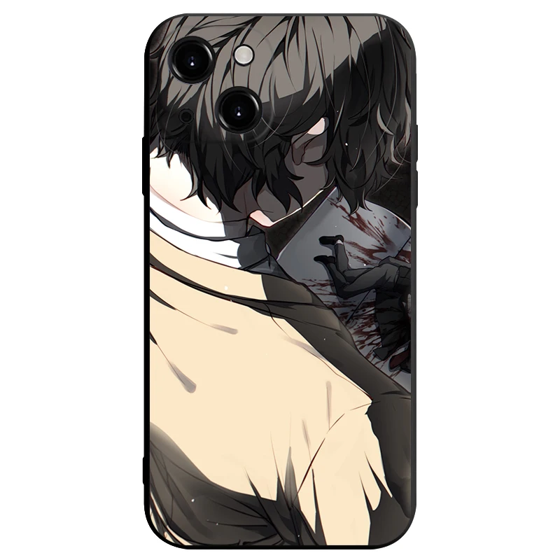 Bungo bezpańskie psy martwe jabłko dazai osamu Chuuya Anime etui na telefon iPhone 14 13 12 11 Pro Max Mini XS X XR SE3 2 7 8 Plus miękkie