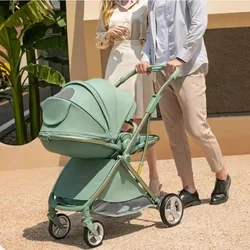 Portable Foldable Baby Stroller, High View Two-way Baby Stroller, Lightweight Travel Baby Stroller, Adjustable Backrest