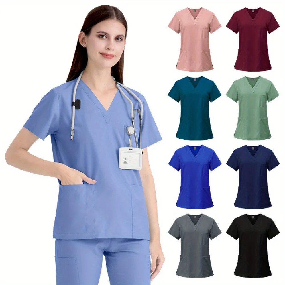 

Operating Room Short - Sleeved Scrub Suits for Women, Preferred Work Clothes for Doctors and Nurses, Ideal Scrub Suits.