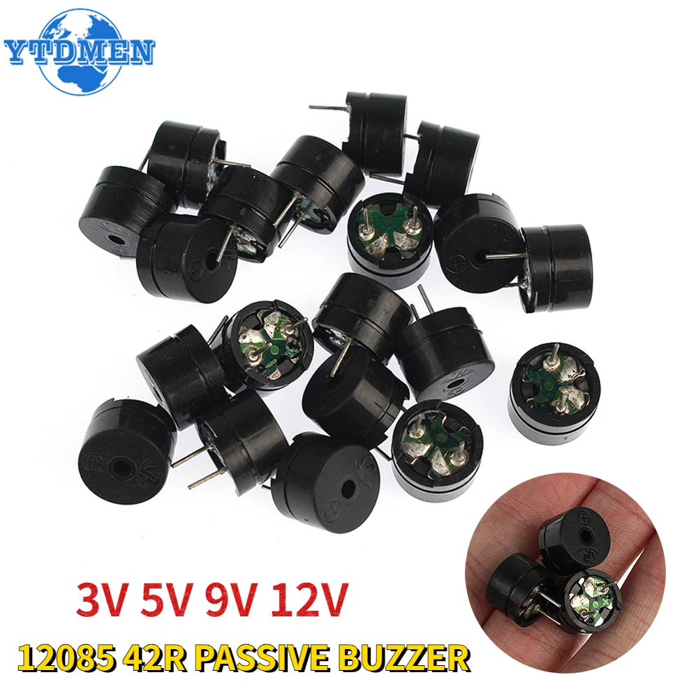 10/20pcs 12085 Passive Buzzer 12mmx8.5mm 42R Resistance 3V 5V 9V 12V in Common Use Mini Piezo Buzzers Kit, for Arduino