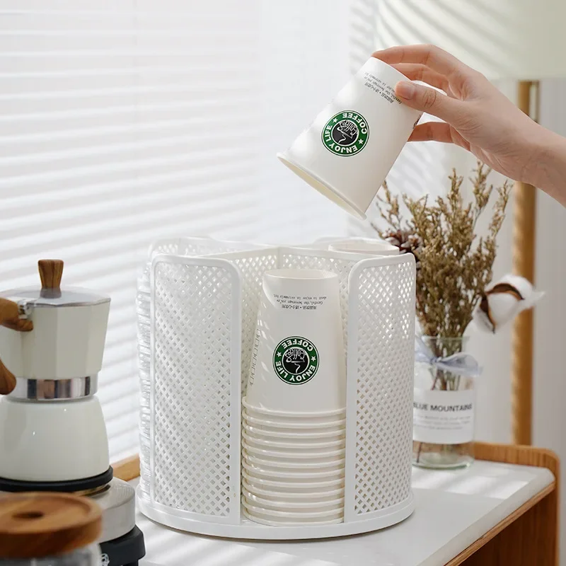 

Disposable Paper Cup Storage Rack Milk Tea Shop Coffee Beverage Shop Cups Picker Rotating Cup Storage Rack Coffee Accessories