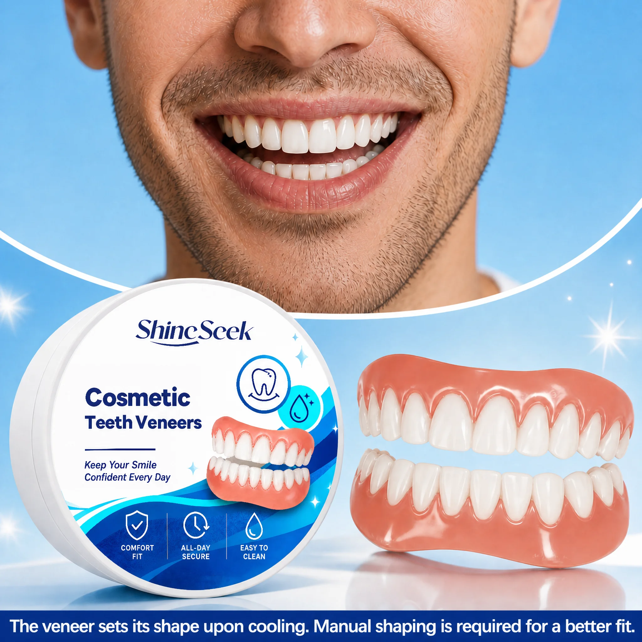 New Cosmetic Teeth Veneers, Realistic Natural Upper And Lower Teeth Appearance, Comfortable to Wear, Easy to Install And. Creat