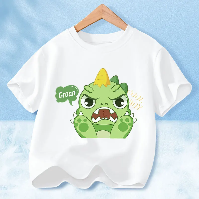 Children's T-shirt Fashionable Short-sleeved Medium and Large Children's Pure Cotton Top Bottoming Shirt Summer Wear 100-160