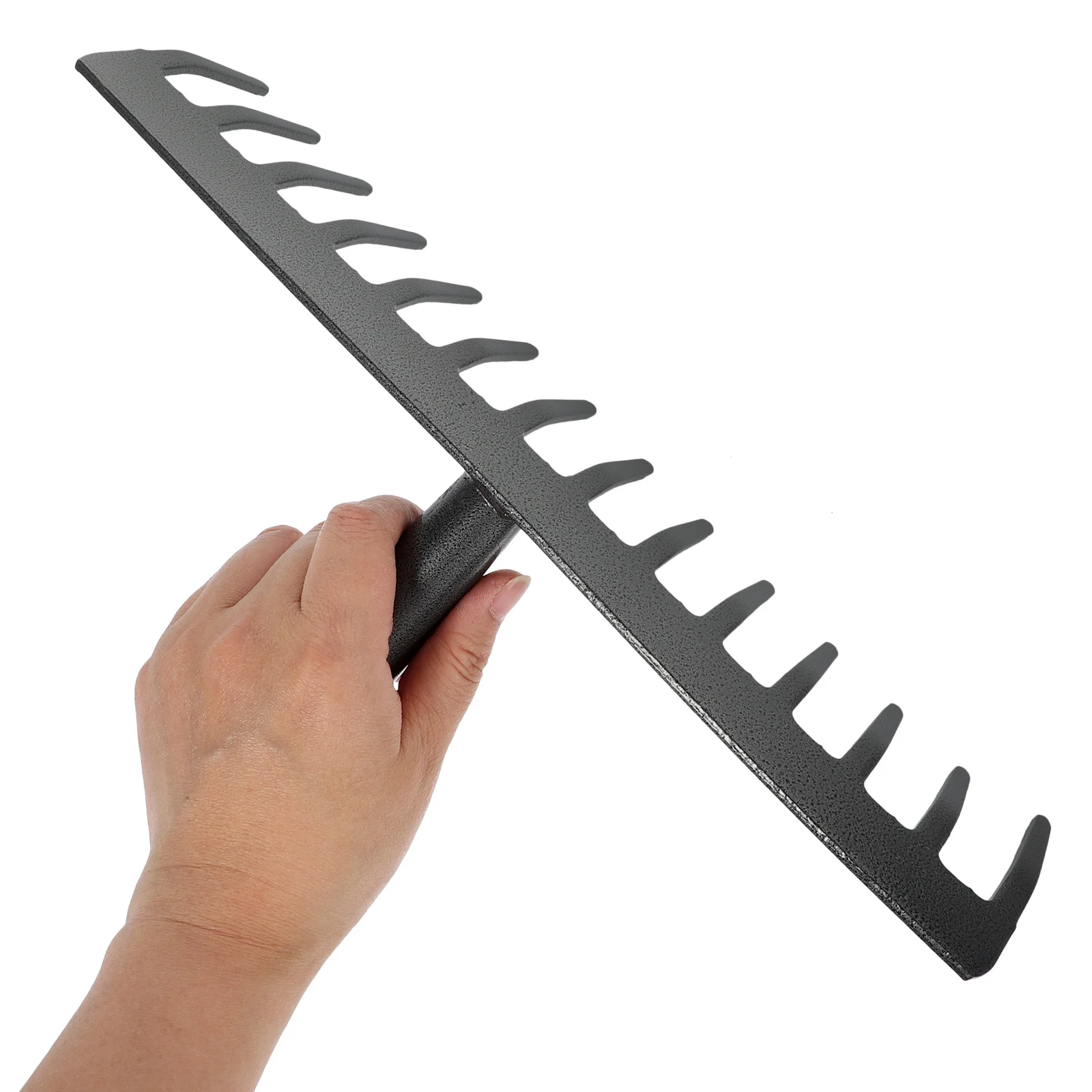 

14-Teeth Steel Garden Rake Head Durable for Yard Leaf Cleaning Gardening DIY Tool Accessories Practical Black Without Handle