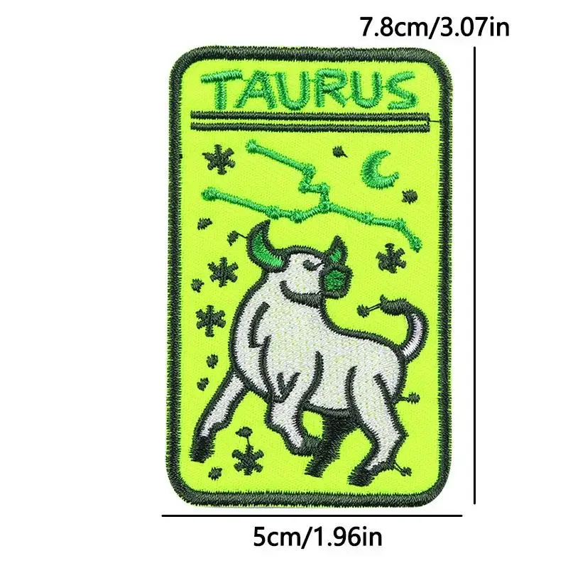 Patch brodé thermocollant pour vêtements, autocollants de poche du zodiaque, tissu, couture, thermoadhésif, thermocollant, thermocollant, thermocollant