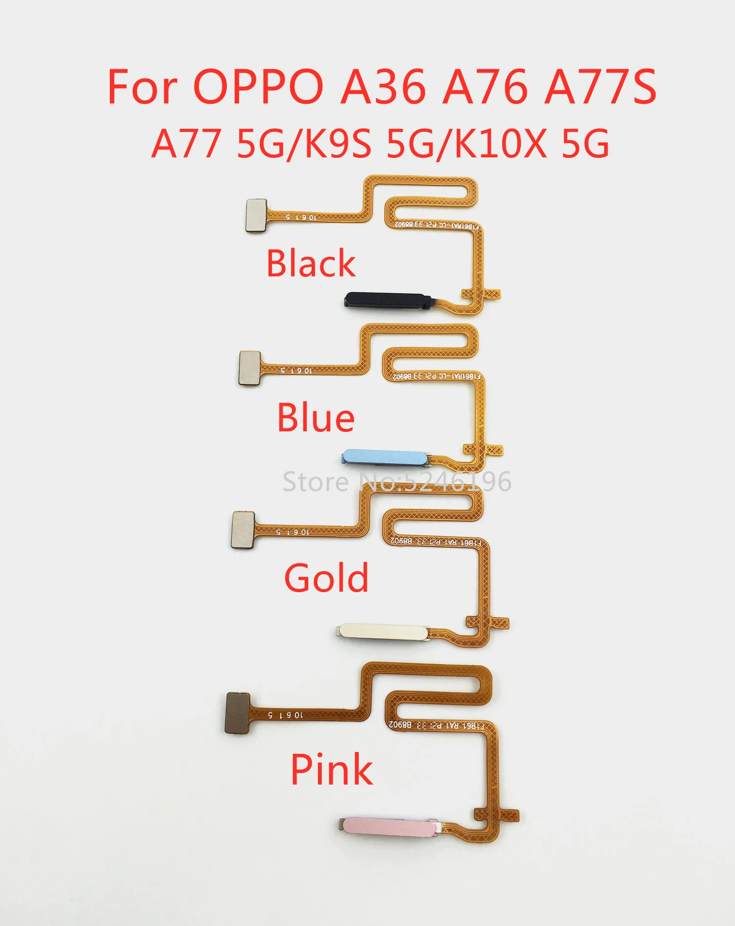 

1pcs Fingerprint Sensor Flex Cable For OPPO A36 A76 A77S OPPO A77 5G K9S 5G K10X 5G Version Touch ID Original Replace Part