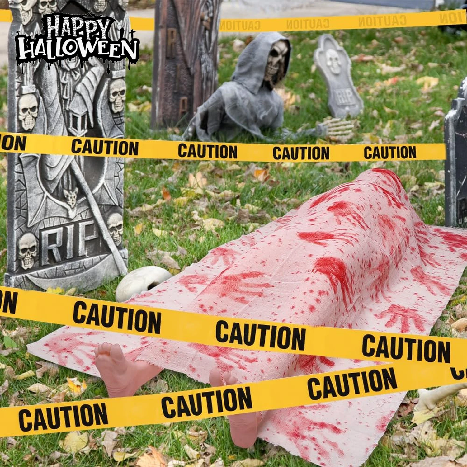 

Professional Haunt Halloween Decor Outdoor Scary Hallowmas Undead Victim Prop Back From Grave Horror Display Haunted House Party