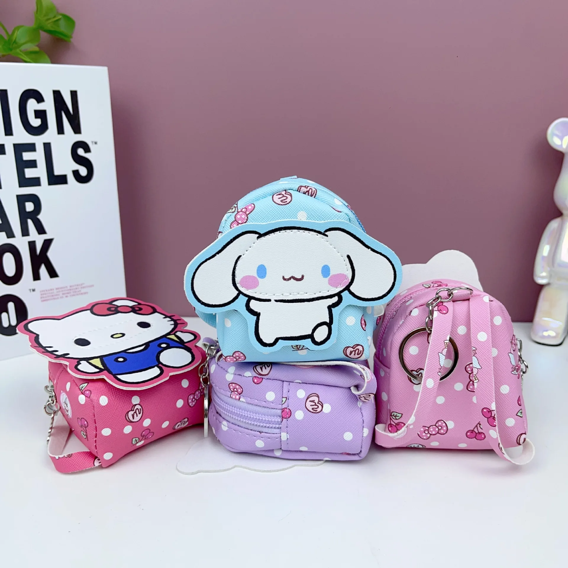 MINISO Sanrio Kuromi HelloKitty Melody Patch Coin Purse Coin Storage Bag Melody Headphone Bag Boys and Girls Birthday Gifts