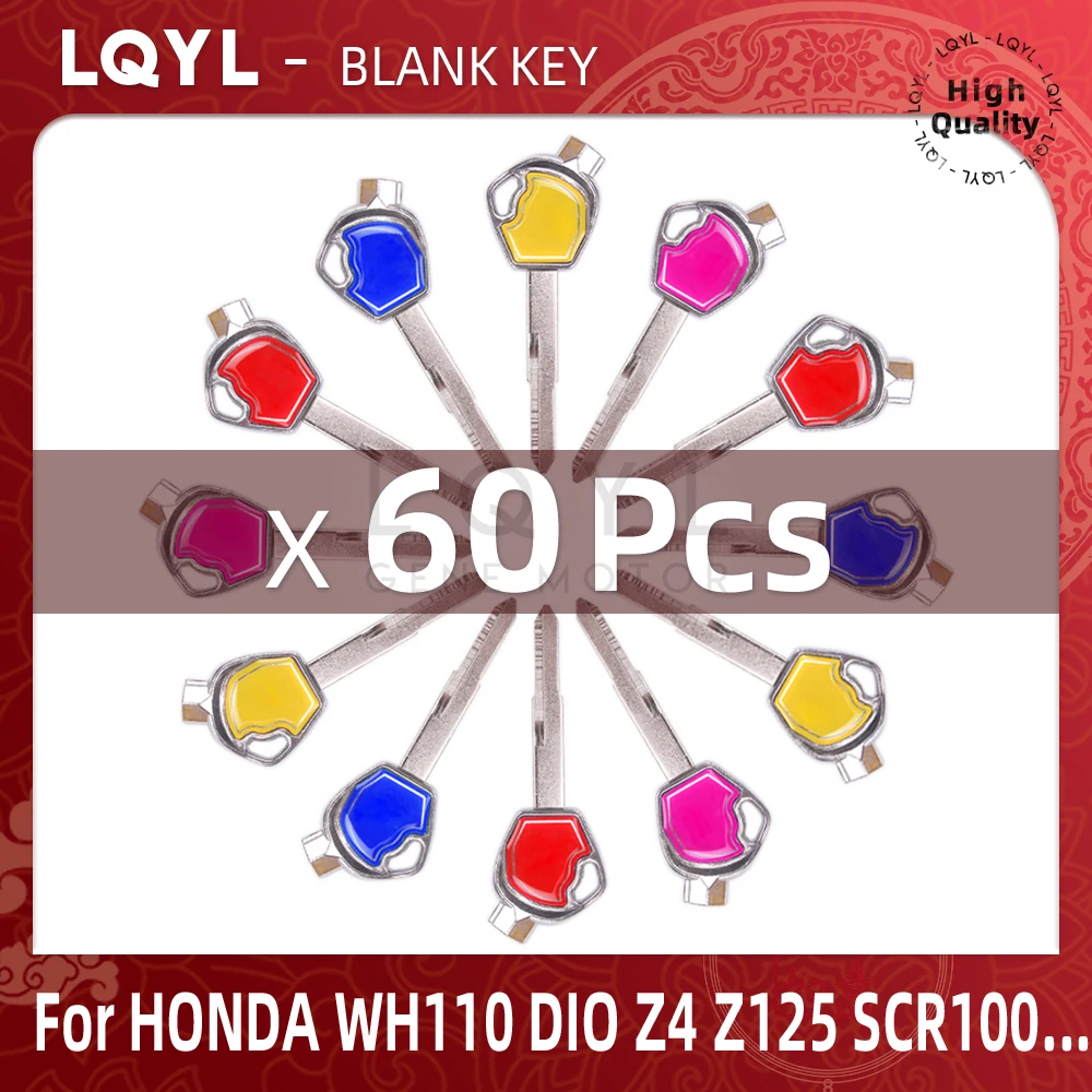 60Pcs Blank Key Motorcycle Replace Uncut Keys For HONDA scooter magnet Anti-theft lock keys Zoomer DIO Z4 Z125 SCR100 WH110 125