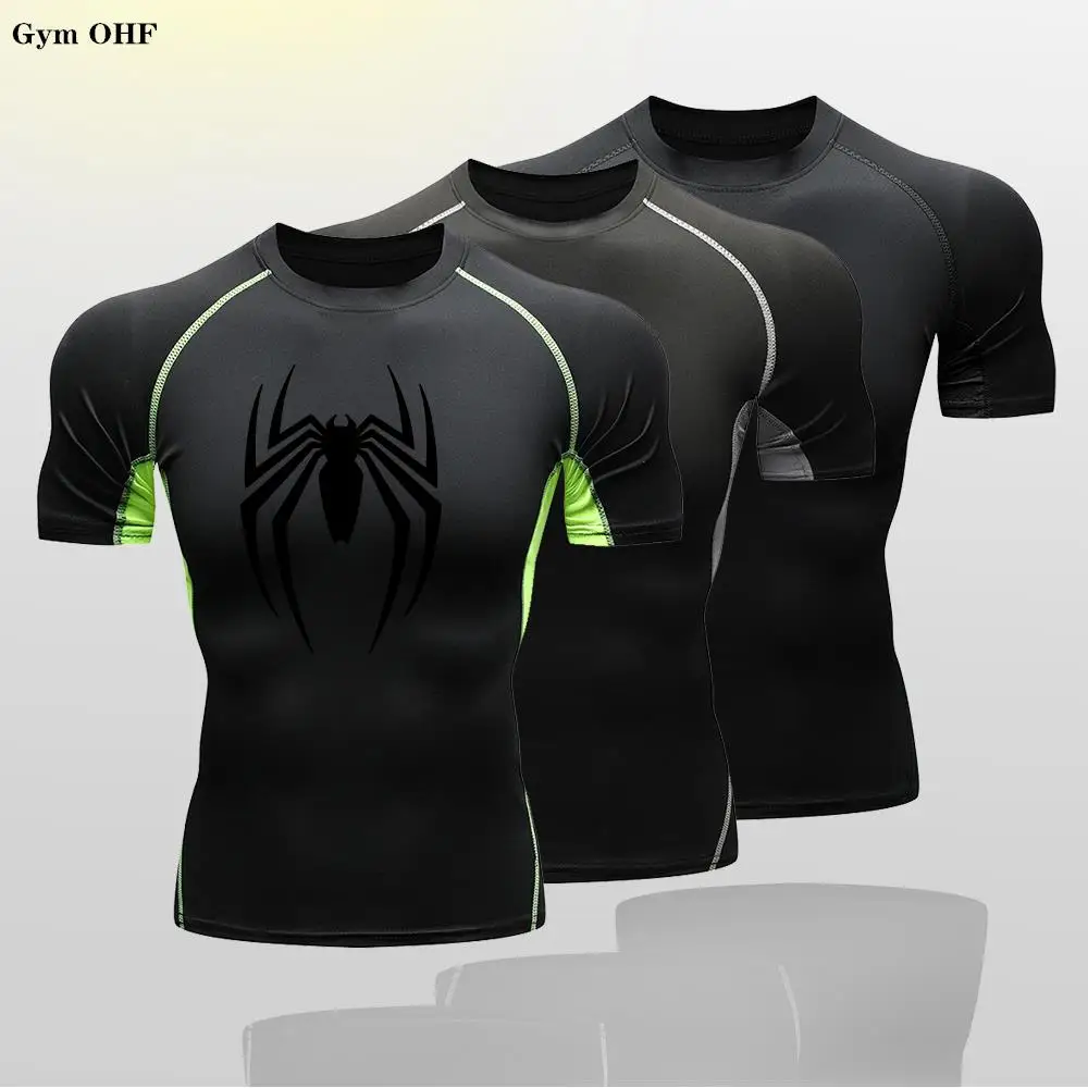 Anime Print Compression T Shirt For Kid's Gym Workout Fitness Running Summer Short Sleeve Top Tee Quick Dry Athletic T-Shirt Boy