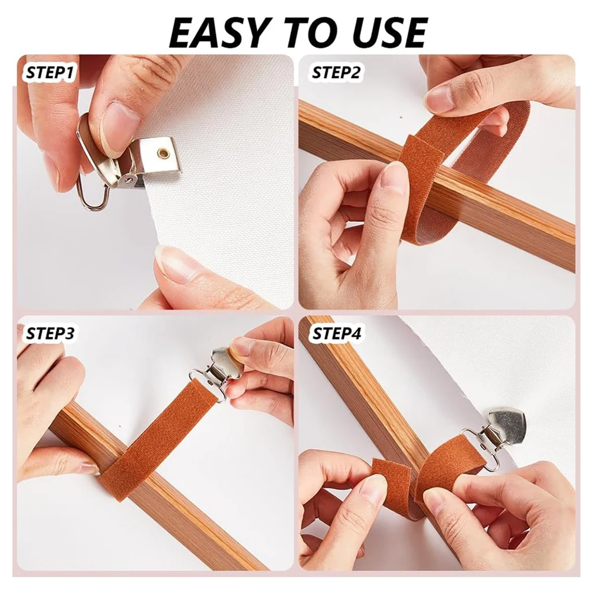 EULM Холст Эластичные зажимы Катушка Стержень Боковой натяжной зажим Набор Регулируемая ручная вышивка Рукоделие Швейные гаджеты для DIY