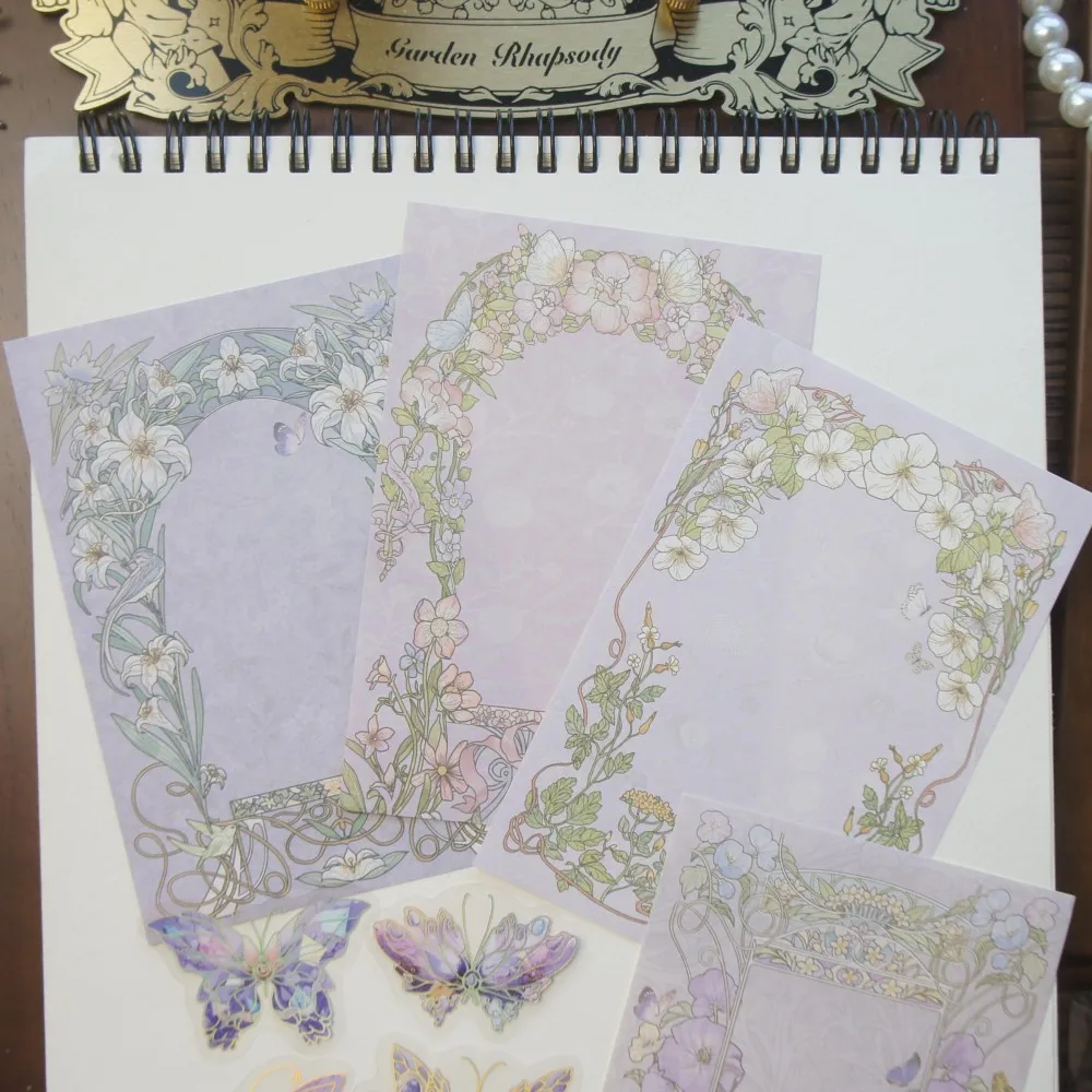 

38pcs Palace Butterfly Jewelry Design Stickers Paper Set Scrapbooking DIY Gift Packing Label Decoration Tag