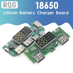 Placa de carregador de bateria de lítio, led dual usb 5v 2.4a módulo de carregamento móvel micro/tipo-c usb 18650