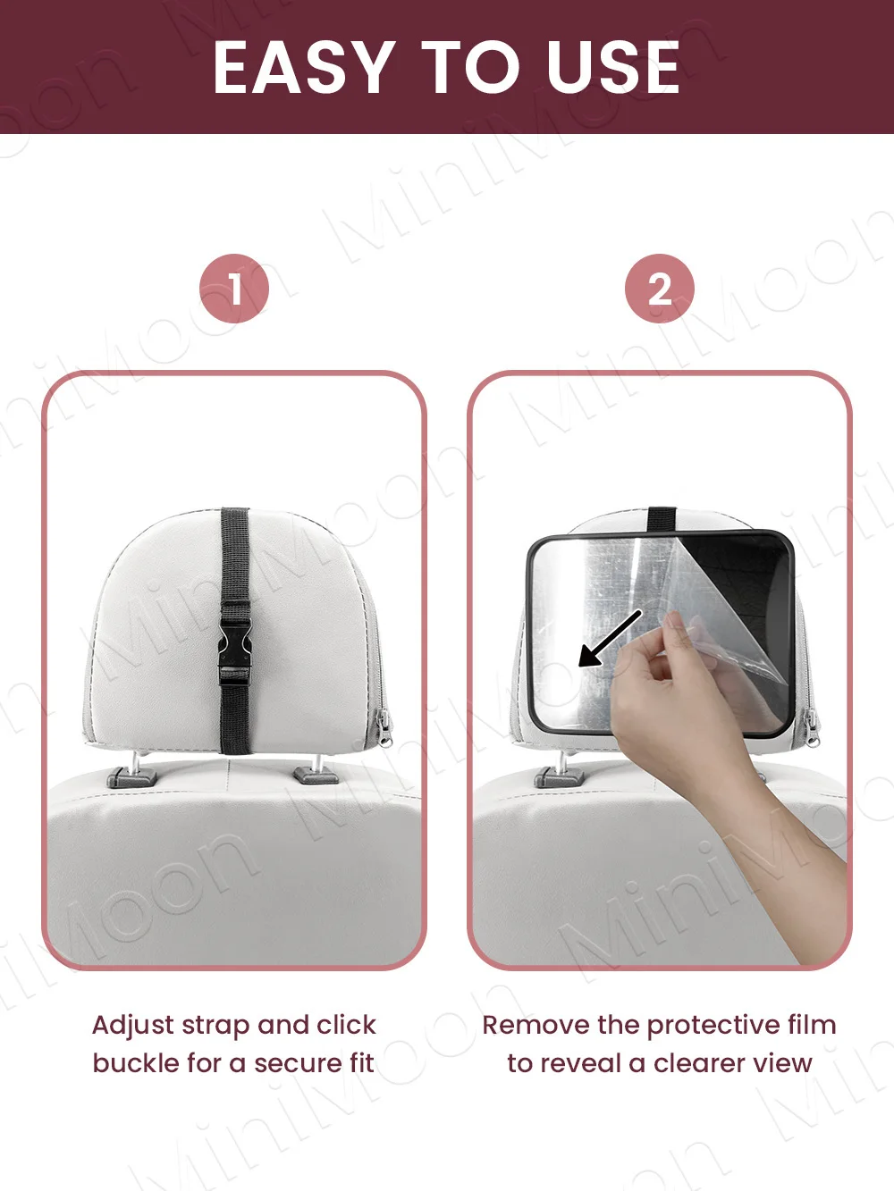 مرآة سيارة للأطفال قابلة للتعديل، مقاومة للكسر وزاوية واسعة لعرض الأطفال الخلفي #3