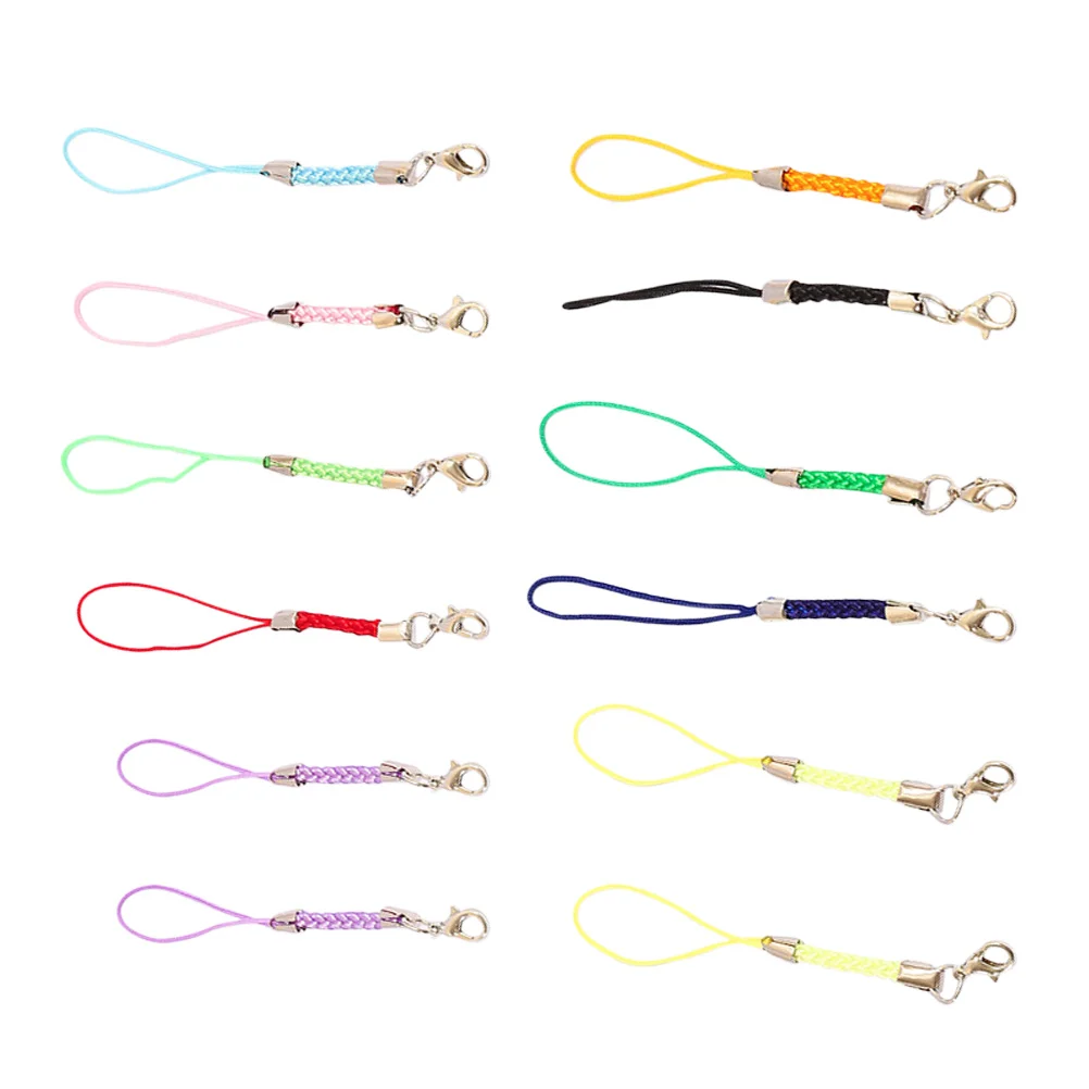 15 PCS Phone Charms Lobster Clasp Key Lanyard Clip Strap Car Parts Keychain Metal Ring