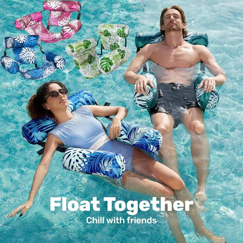 

Adult Inflatable Pool Lounge Chair,Durable PVC Floating Bed for Beach &Swimming Pool,Foldable Water Lounger, Mixed Colors