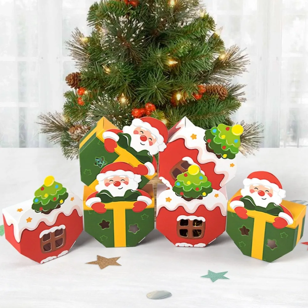 10-30 Stück/Packung Santa Tree Hollow Candy Box, Weihnachten, Neujahr, Geburtstag, Karneval, Heiligabend, Süßigkeiten-Geschenkverpackung, dekorative Box