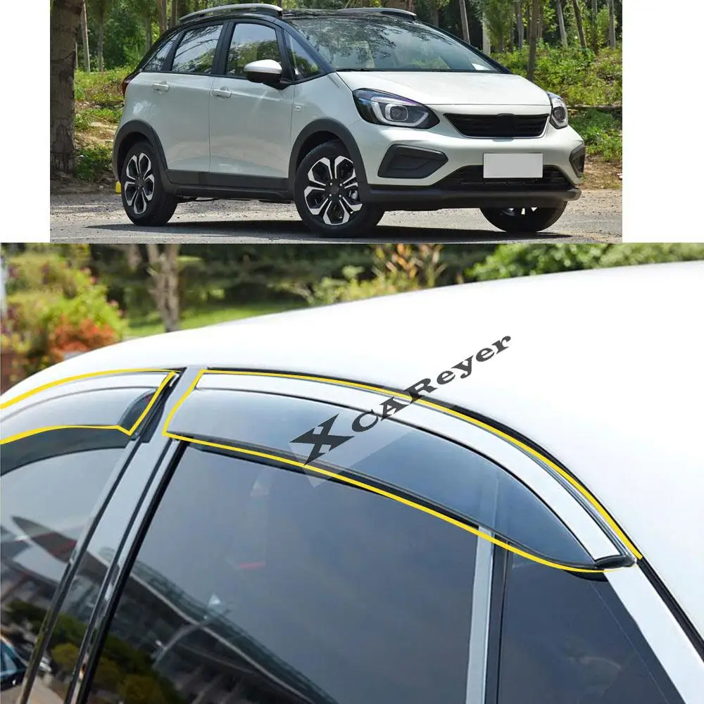 

For Honda Fit Jazz Life GR9 Hatchback 2020 2021 2022 Car Body Sticker Plastic Window Glass Wind Visor Rain/Sun Guard Vent