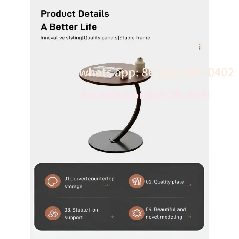 شقة صغيرة قابلة للتخصيص، طاولة قهوة صغيرة فاخرة بجانب السرير، طاولة قهوة صغيرة متحركة صغيرة