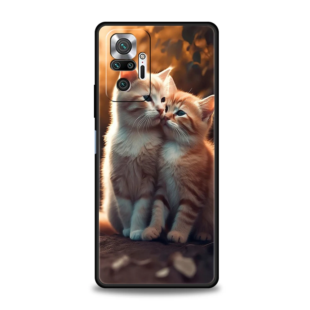 Kiss Cat Cute Kitten Phone Case Cover for Redmi Note 12 10 11 Pro Plus 7 8 8T 9S 9 K40 K50 Gaming 9A 9C Pro Plus Soft Shell Bags