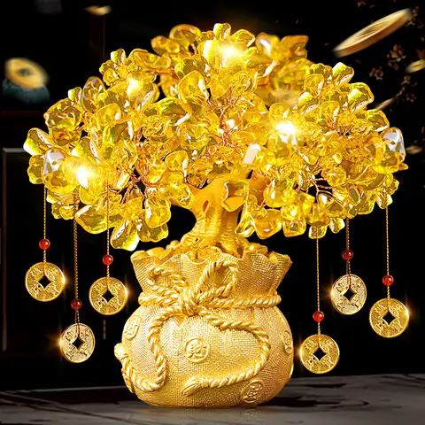 Money Tree Chinese Feng Shui Golden Fortune Tree Feng Shui Tree Bonsai Style Decoration For Luck And Wealth Feng Shui Gifts