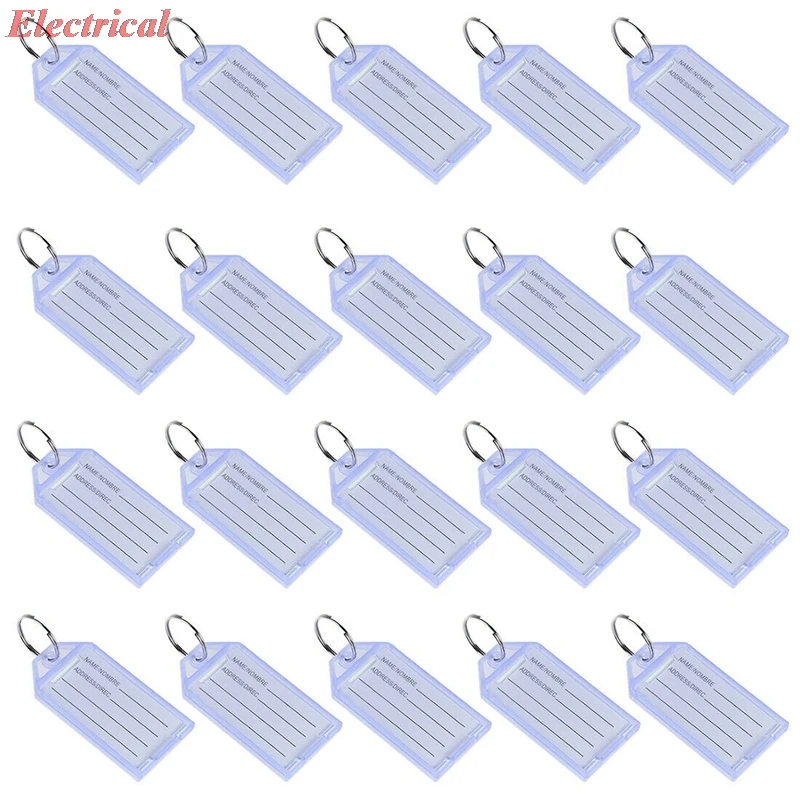 

Пластиковые бирки для ключей с разъемным кольцом, идентификационная этикетка для ключей, окно 56x29 мм, синий