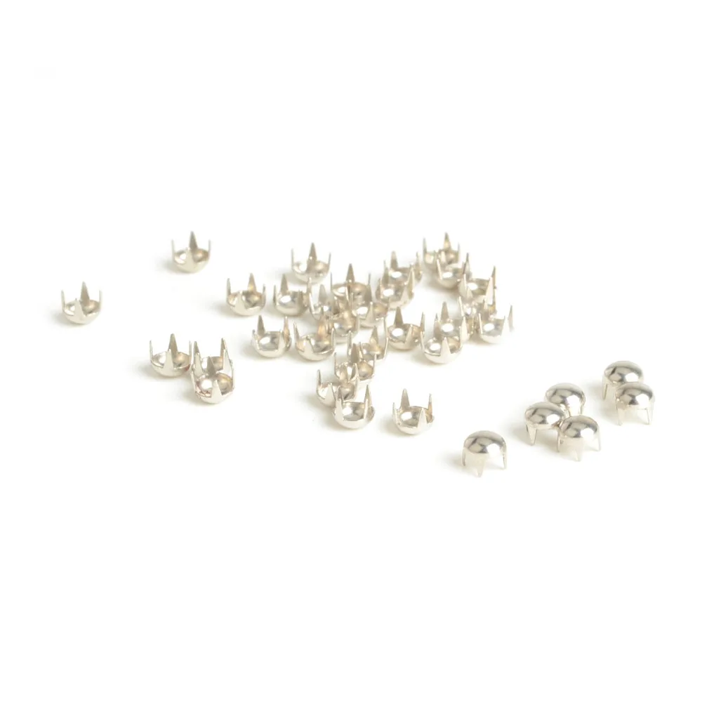 Round Metal Rivet for Cloth Sewing, Spike and Studs, Dome Punk Rock Bag, Belt, Bracelets, Pants Parts, Claw Rivet,100PCs, 5mm
