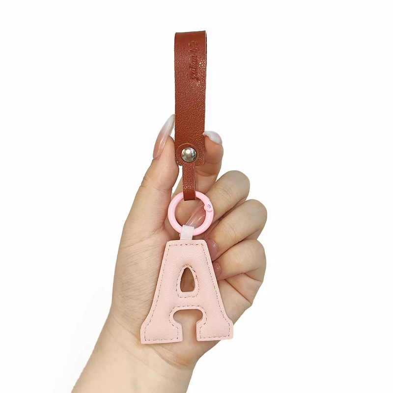 26 English Letters Pu Leather Keychain For Car Backpack Pendant Fashion Key Chains Bag Charm Ornament Girl Gift image 4