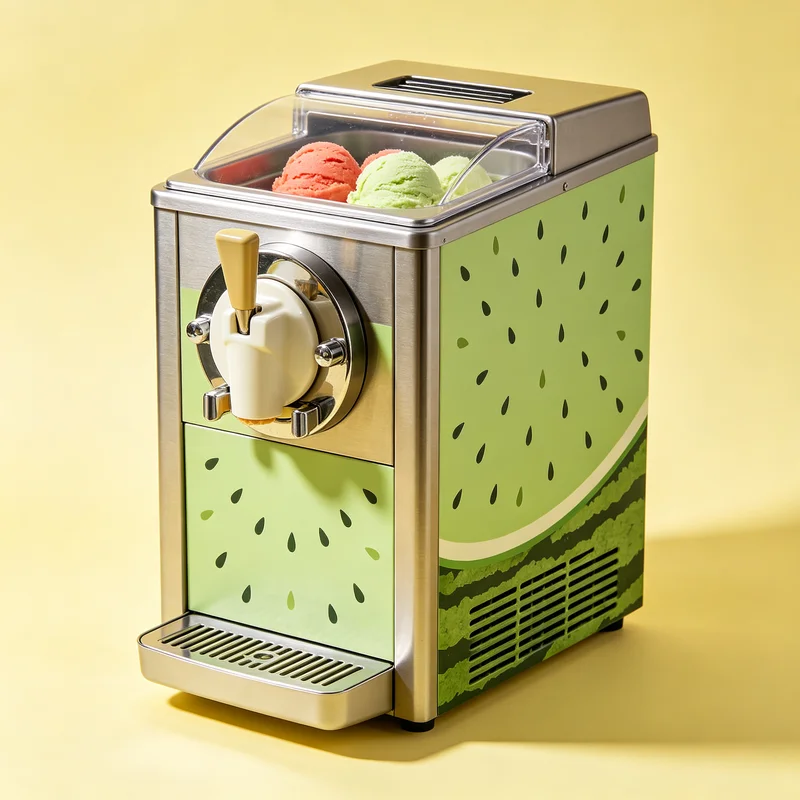 

Automatic Soft Serve Dispenser 1800W Commercial Ice Cream Maker 3 Flavor for Cinema Snack Bar
