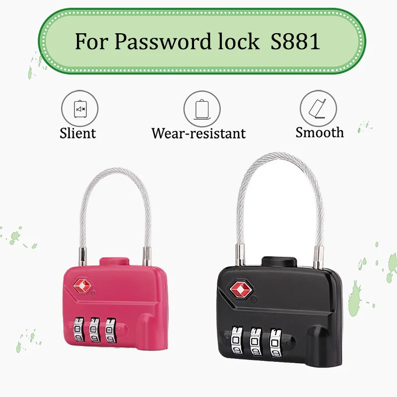 

For S881 Portable Combination Padlock Compact Travel Lock for Suitcases Backpacks Lockers and Gym Use