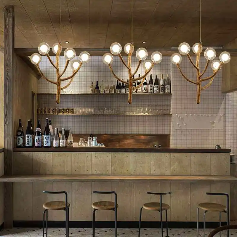 Vintage Pendant Lights NordicTree Branches Lamps Resin Led Chandelier Lustre Hanging Lights Luxury Living Room Decoration