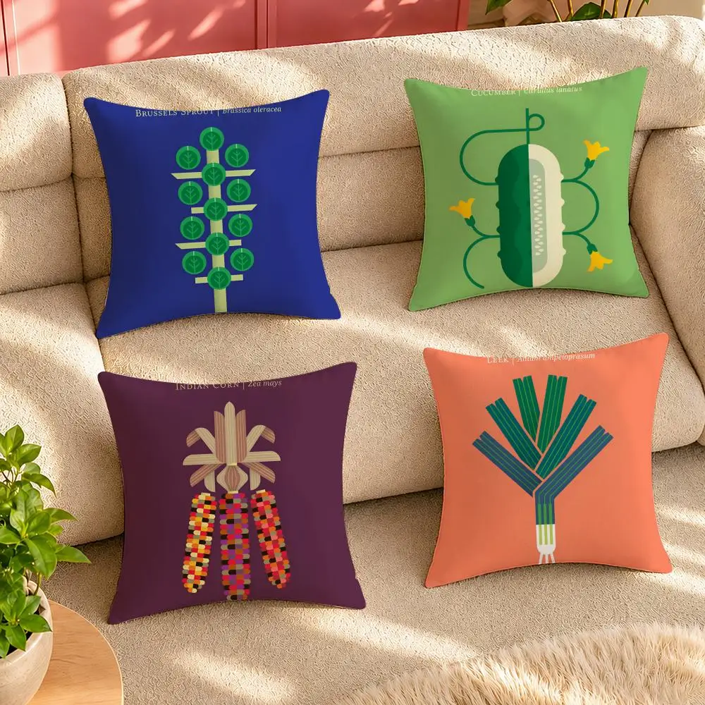 Lovely Simple Vegetable Cushion Cover Pillow Cover Decorative Throw Couch Home Decor for Living Room Sofa
